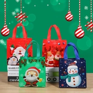 Candy Packaging Bag Kids Happy New Year Santa Claus Party Holiday Christmas Tote Bags Fabric