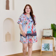 ชุดนอน Muslin Pajamas Silk Satin รุ่น Floral Muse (N2187 T2187) | ชุดนอนชุดเที่ยว ชุดนอนผู้หญิง