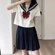 Kawaii School Style Sailor Collar Cosplay Uniform, Classic Design With Bow Tie And Pleated Skirt, Ja