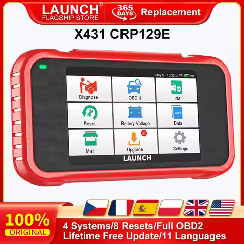 LAUNCH X431 CRP129E OBD2 Scanner ENG ABS SRS AT Oil SAS EPB TPMS DPF Reset Lifetime Free Update Car 