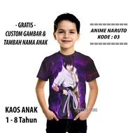 Cool T-Shirt Sasuke Blue Chakra Anime Naruto Motif