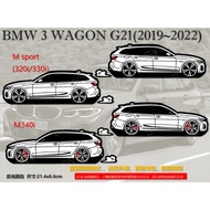 bmw Waterproof Sticker 3 Touring G21 320i M340i wagon Reflective Rear Bumper Customized Car Window B