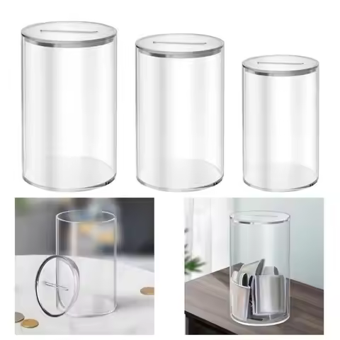 Fashion Acrylic Piggy Bank Large Capacity Birthday Gift Change Jar Clear Money Saving Box for Adults