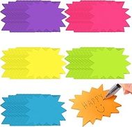 Crtiin Sticky Notes 1200 Sheets Neon Fluorescent Starburst Shape Price Tag Memo Sale Signs Cute Fun 