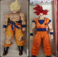 ！特賣兩隻悟空！Shf Bandai 超級賽亞人悟空+AH005翻模頭 and Shf 超神悟空+正模AIR005野獸神靈 DKO