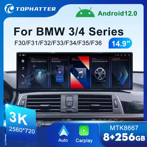 14.9 3K 2560*720 Car Radio For BMW 3 Series GT F30 F31 F32 F33 F34 F35 CarPlay Android Auto Player H