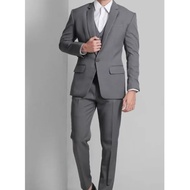 PRYZA Men's Blazer Suit 2 In 1 Grey Slimfit Formal Casual Korean Style DF&Y Premium Material For Wed