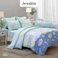 Jessica Tencel T002 cinnamoroll เจสสิก้า ลายลิขสิทธิ์แท้ Sanrio ชุดเครื่องนอน ผ้าปูที่นอน ผ้านวม ผ