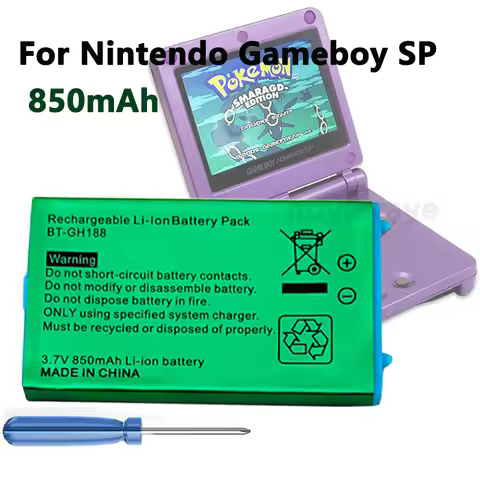 6/8/10PCS 850mah 3.7V rechargeable 850mAh lithium battery for Nintendo GBASP GameBoy Advance GBA SP