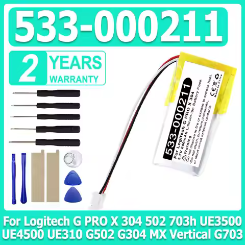 533-000211 533-000071 521630 240mAh For Logitech G PRO X 304 502 703h UE3500 UE4500 UE310 G502 G304 