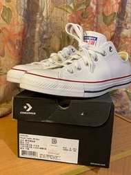 CONVERSE 匡威 皮革  荔枝紋 132173C 白色  ALL STAR. US 8號  26.5cm