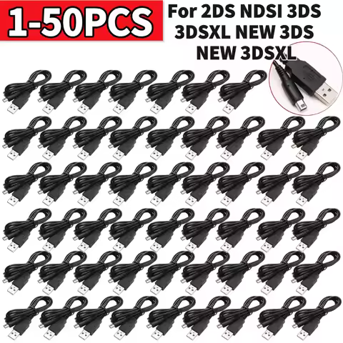 1-50PCS USB Charger Cable For Nintendo 2DS NDSI 3DS 3DSXL NEW 3DS NEW 3DSXL Game Power Line 100cm Fo