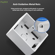 Piq302 5PCS Wall Switch Socket Junction Box, External Installation Box, ck And White 88mm*88mm*35mm 