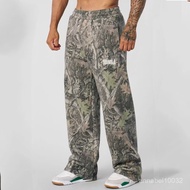 YOUNGLA Men's Fitness Sports Pants High Street Retro Hip Hop Style Printed Casual Trousers Quick-Dry