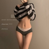 Women's Sexy Milk Lace Cotton Low Waist Briefs cj043