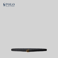 Polo Ralph Lauren เข็มขัดผู้หญิง Braided Vachetta Leather Skinny Belt รุ่น WAPOBLT09M20079 สีดำ