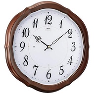 SEIKO HS544B Wall clock for living room bed room Brown Wood 340x331x36mm Radio Analog EMBLEM