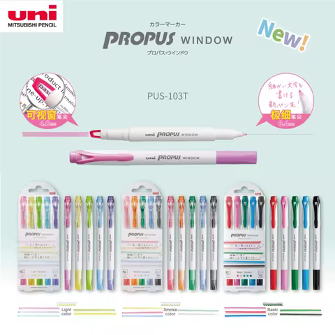 Stationery Japanese Uni Highlighter Pen marcador doble punta 0.4mm/4mm Windows Marker Set Hand Accou
