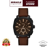 [Official Warranty] Fossil FS6101 Series Machine Chronograph Brown Leather Men Watch