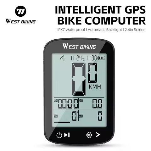 WEST BIKING GPS Bike Computer 5-Star Positioning IPX7 Waterproof Bicycle Speedometer Type-C Charging