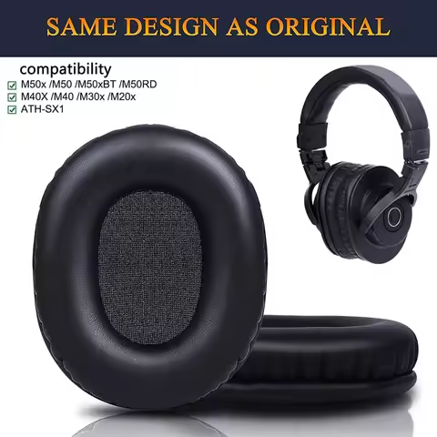 M50X Replacement Earpads Compatible with Audio Technica ATH M50 M50X M50XBT M50RD M40X M30X M20X MSR