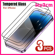 [LEUC3M] 3PCS Tempered Glass for IPhone 13 12 Mini 11 Pro MAX Screen Protector for IPhone 15 14 Pro Max 7 8 X XR XS Max Protective Glass