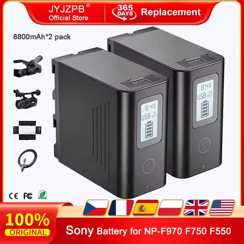 2Pack NP-F970 digital Battery 8800mAh Replacement Battery for Sony NP-F980 F750 F550 for Monitor LED