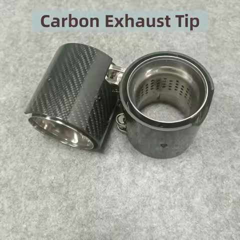 90mm Long Silver Carbon Fiber Exhaust Tip for BMW M2 M3 M4 M5 M6, F87 F80 F82 F83 F90, G80 G82 G83