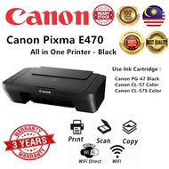 Canon E470 Inkjet Printer AIO Wireless E470 Black & Black/Gray (Color Random)