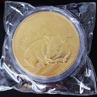 Gift Commemorative Medal Commemorative Medal Gold-Plated Silver-Plated Metal Foot Gram Crafts Zodiac