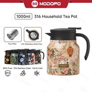 MODOFO Stainless Steel Teapot with Filter Coffee Pot Thermal Insulation Portable Teapot Jug Air Pana