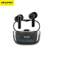 Awei T52pro หูฟังไร้สายบลูทูธโปร่งใส Space Capsule Shell Design Bluetooth V5.3 Bass In-Ear TWS หูฟัง