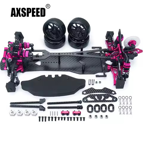 AXSPEED Frame Chassis Kit Wheel Rims Shock Absorbers for Sakura D5 2WD Rear-wheel Drive 1/10 RC Drif