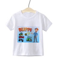 Blippi Boys Shirt Girls Clothes Children Tees New Arrivals T-shirt Boys Clothes Popular Cartoon Tshi