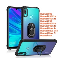 Phone Case For Huawei P30 Lite P40 Lite Huawei P30 P30 Pro P40 P40 Pro Huawei Y9S Huawei Nova 7i Nova 6se Nova 4e Heavy Duty Transparent Acrylic Magnetic Ring Kickstand Cover