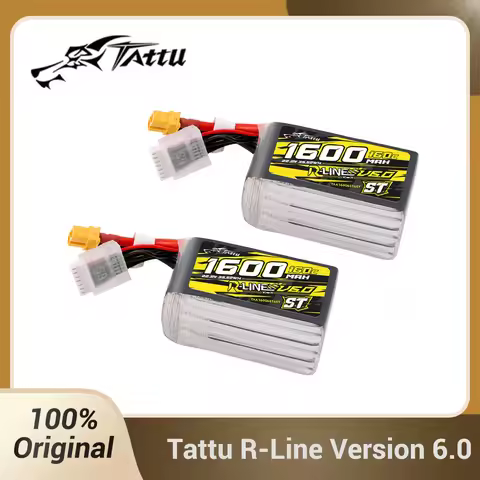 Tattu R-Line 6.0 1600mAh 6S Lipo Battery 160C 22.2V ST SQ XT60 Plug For Racing Drone RC Helicopter Q