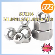 Hex Nut  | SUS 304 Stainless Steel  Grade A2-70 | M1~ M20|  Hexagon Nut Screw Nut  【FS-MB-S】