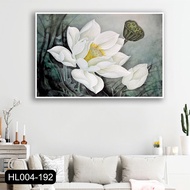 Elegant white lotus wall canvas painting HC192 - 75 x 50 cm