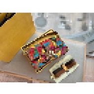 (with Box) Embroidered Baguette Handbag Crossbody Shoulder Bag