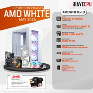 iHAVECPU คอมประกอบ AMDWHITE-18 AMD RYZEN 7 5700X3D / RTX 4060 TI 8GB / B550 / 16GB DDR4 3200MHz (SKU-240519235)