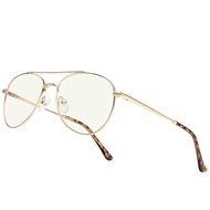 Blue Light Aviator Reading Glasses for men Women Metal Frame Spring Temple Computer Glasses
