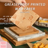 [Wholesale] 50pcs Grease Paper / Wax Paper 18 x 18cm for Sandwich / Brownies / Burger / Fries/18x18c