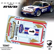 Porsche 1/10 Flat Sports Car Drift Car Shell Sticker Porsche RWB 993 Rauhwelt Sticker