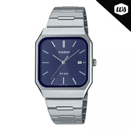 [Watchspree] Casio Men's Analog Square Dial Stainless Steel Band Watch MTPB185D-2A1 MTP-B185D-2A1