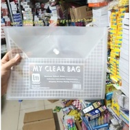 Clear Bag, Button Bag - Document Cover A4 Size/F Size