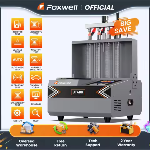FOXWELL JT400 GDI/EFI/FSI Car Fuel Injector Cleaner Machine 4-Cylinders Heated Ultrasonic Injector C