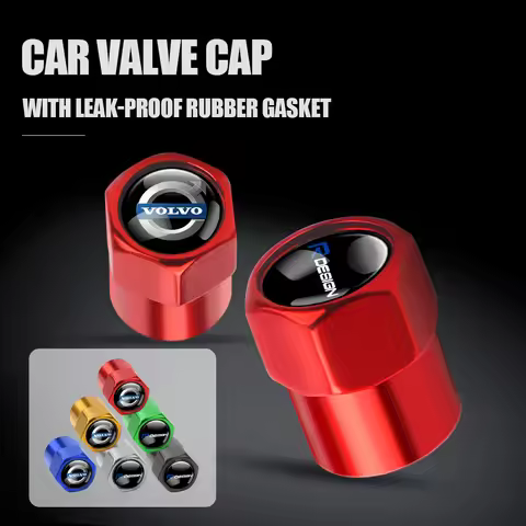 4pcs Car Wheel Tire Valve Caps Auto Emblem Tire Stem Covers Decor For Volvo RDESIGN XC90 XC60 XC40 X