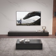 Italian TV Console Nordic Modern Black TV Cabinet Tea Table Combination