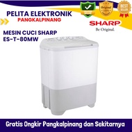 Sharp Mesin Cuci 2 Tabung 8Kg ES-T-80MW-PK/HK/BK