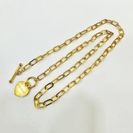 22k / 916 Gold Paper Clip Necklace
